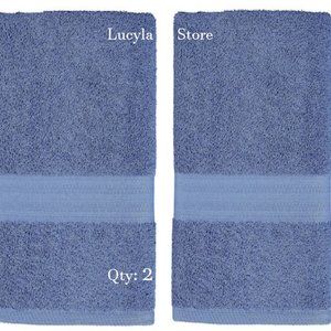 2 Pack Bath Towel Blue100%Cotton Made in India